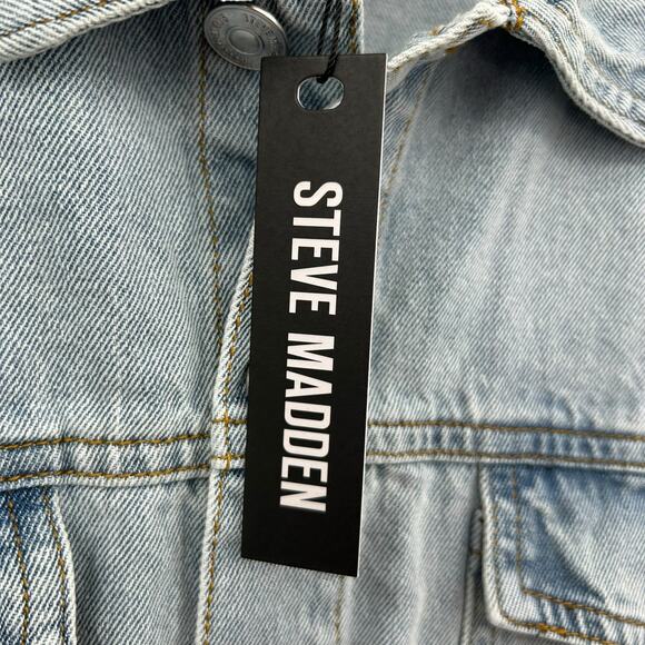 NEW Steve Madden Denim Romper Size Medium Light Blue Cotton Calliope Jean Outfit - Picture 11 of 15